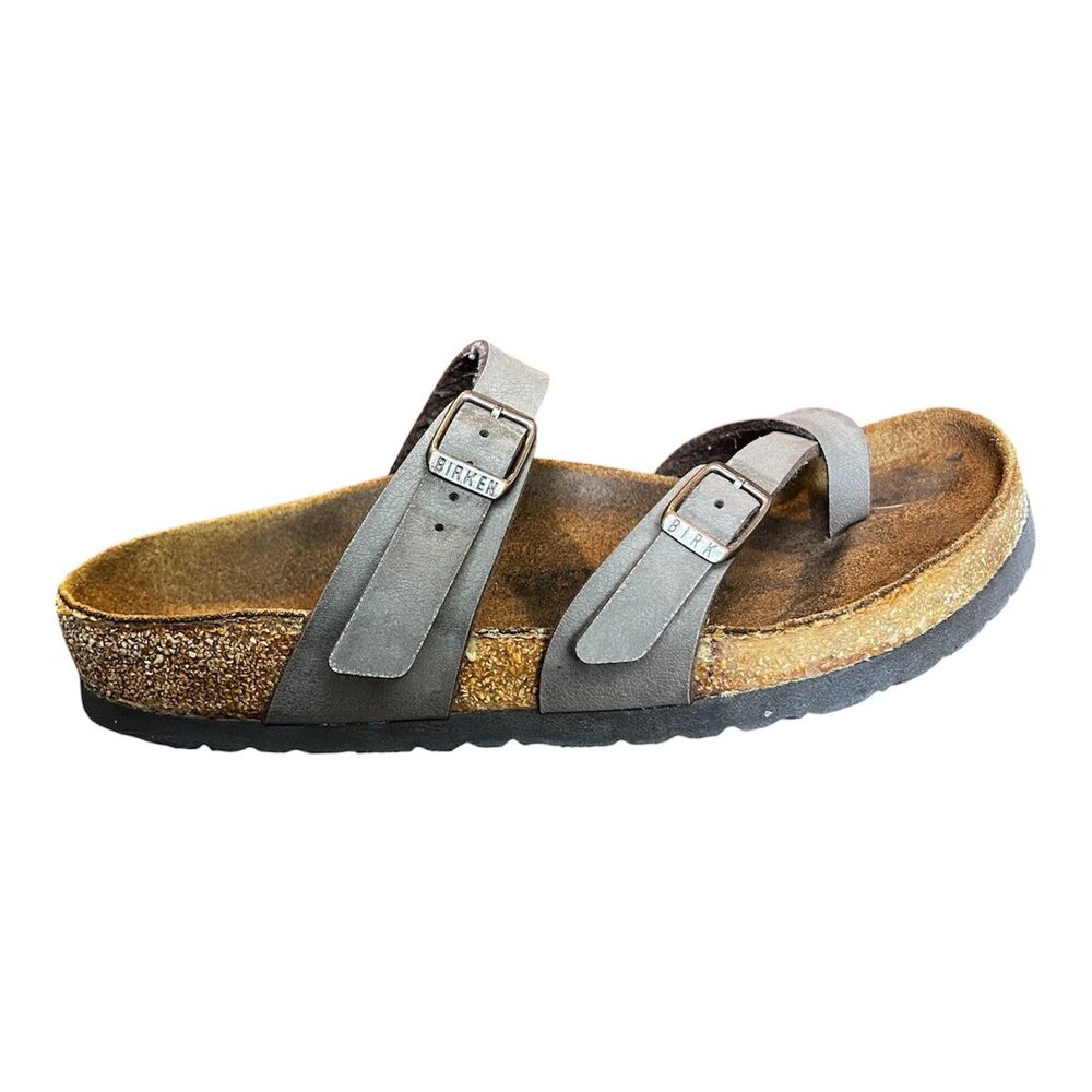 Birkenstock Mayari Mocha Birko-Flor Sandals Women 6.5 EU37 Toe Loop Boho Strappy